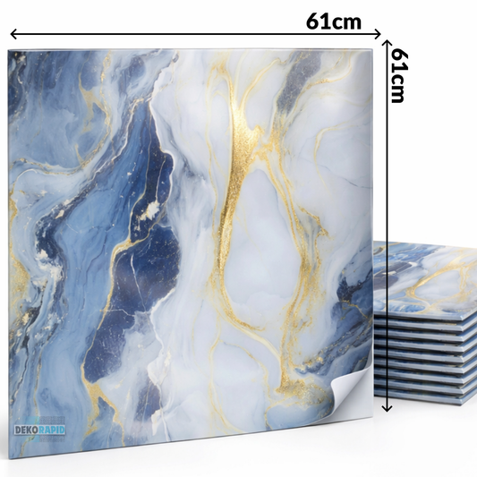 Plăci XXL Marmură Autocolant DekoRAPID - Albastru Galaxie (Premium)