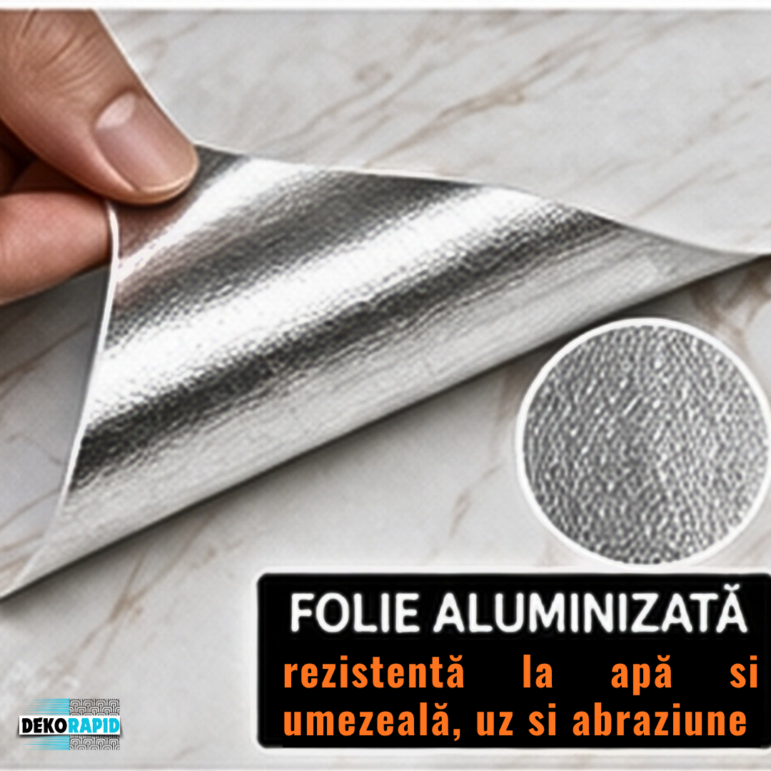 Autocolant Mobilă Aluminizat - 60x300cm (Crem Cappuccino)