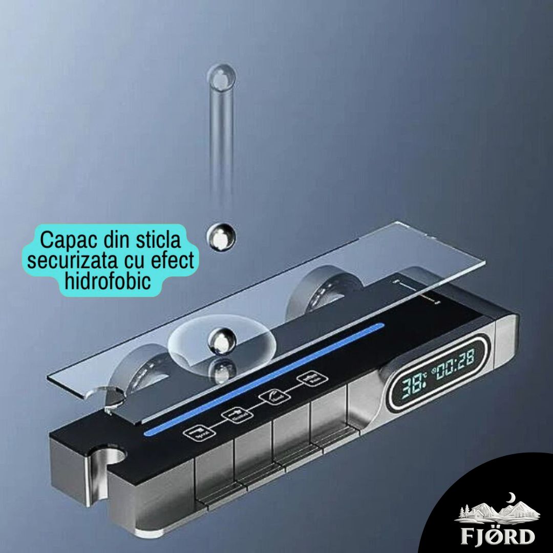 Coloană duș FJÖRD din Alamă Sanitară - afisaj digital, efect de ploaie, 6 functii