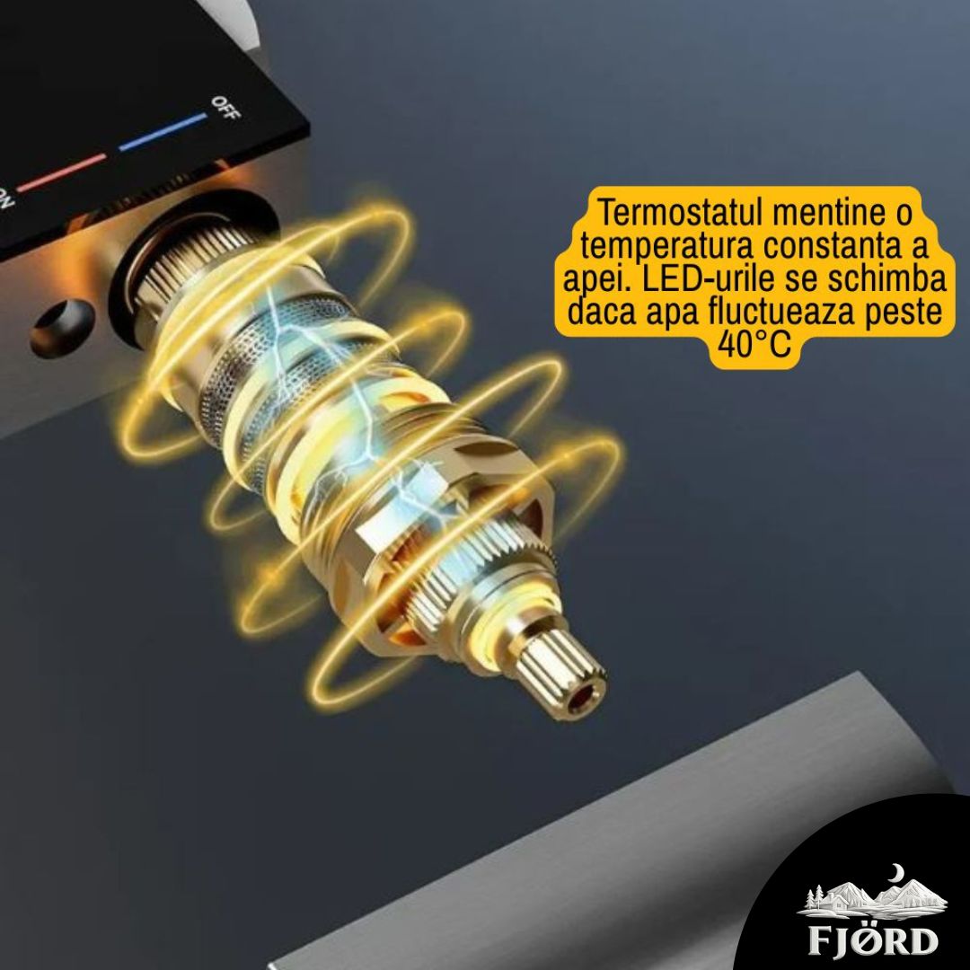 Coloană duș FJÖRD din Alamă Sanitară - afisaj digital, efect de ploaie, 6 functii
