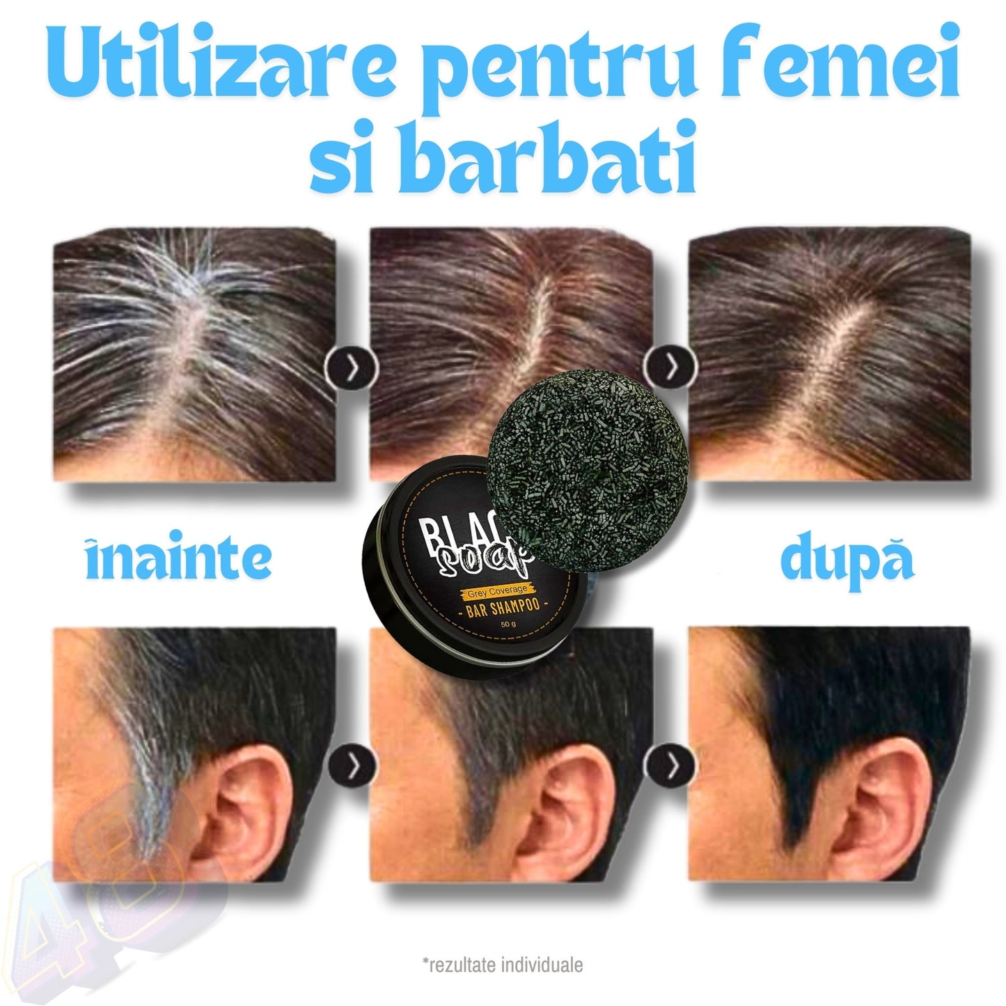 Șampon solid Anti-Încarunțire (Tratament pentru 3 luni)