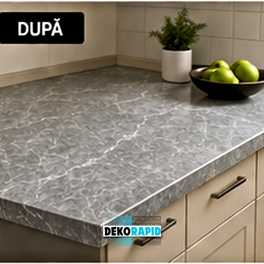 Autocolant Mobilă Aluminizat - 60x300cm (Gri Granit)