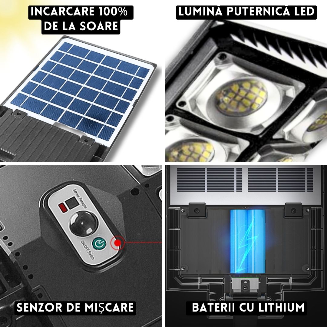 SuperLUMEN™ Lămpi Solare cu picior Metalic (SET 2xBuc.)