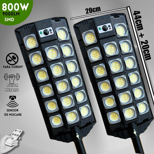 SET 2x SuperLUMEN™ 800 Lămpi Solare cu picior Metalic