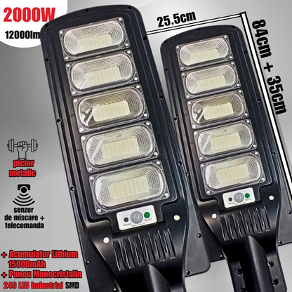 SuperLUMEN™ Lămpi Solare cu picior Metalic (SET 2xBuc.)