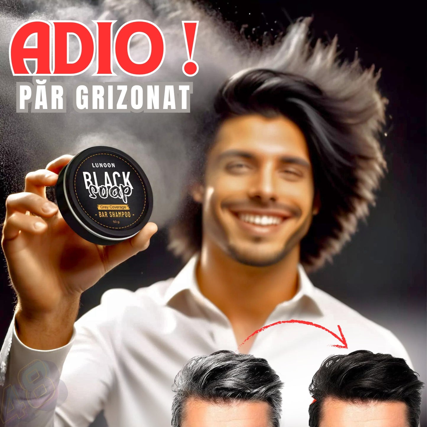 Șampon solid Anti-Încarunțire (Tratament pentru 3 luni)