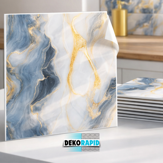 Plăci XXL Marmură Autocolant DekoRAPID - Albastru Galaxie (Premium)