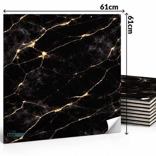 Plăci XXL Marmură Autocolant DekoRAPID - Negru Marmură (Premium)
