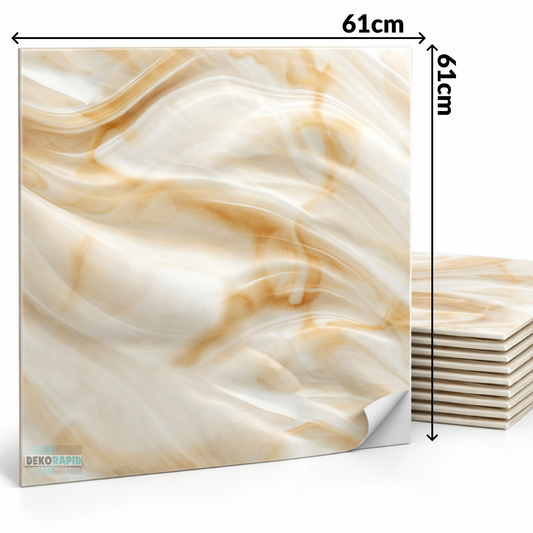 Plăci XXL Marmură Autocolant DekoRAPID - Crem 3D (Premium)