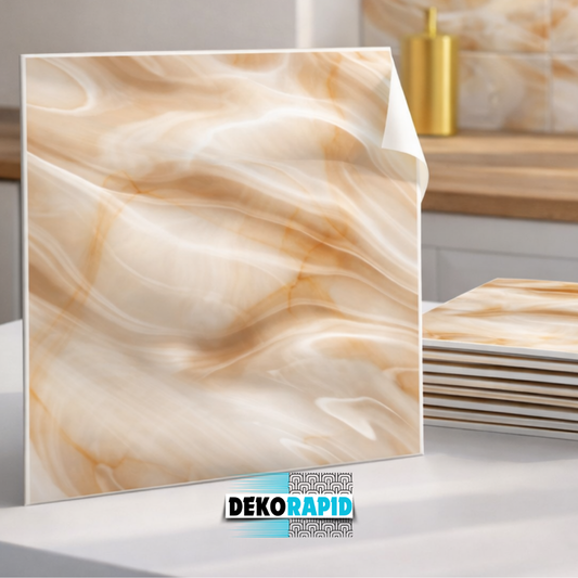 Plăci XXL Marmură Autocolant DekoRAPID - Crem 3D (Premium)